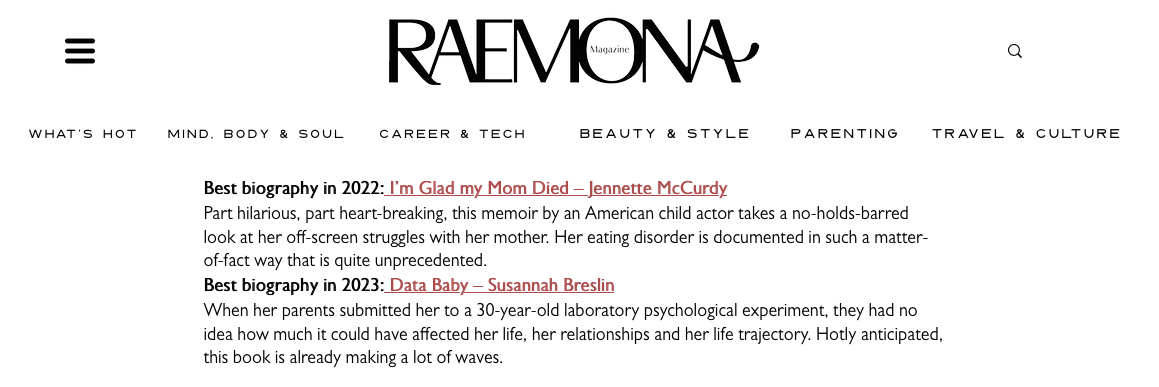 Details Infant Named &#039Best Biography in 2023&#039 by Raemona Magazine