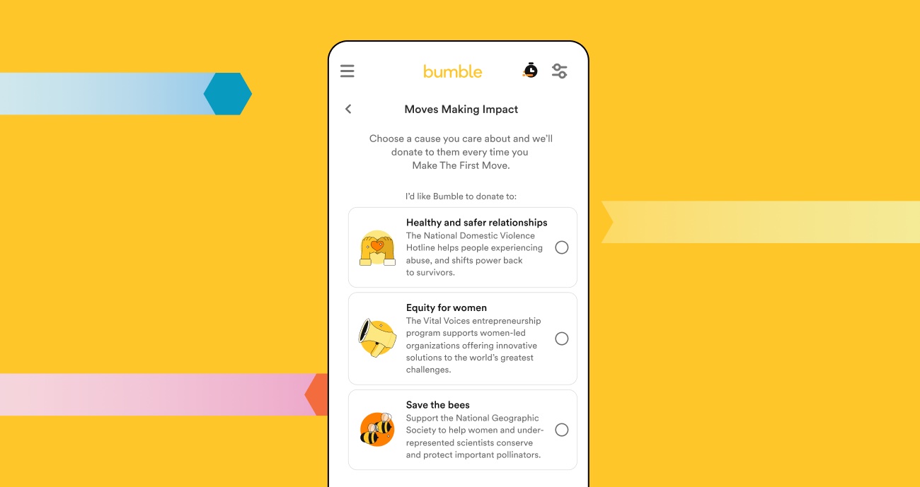 Initially Moves Lead to Charitable Donations on Bumble
