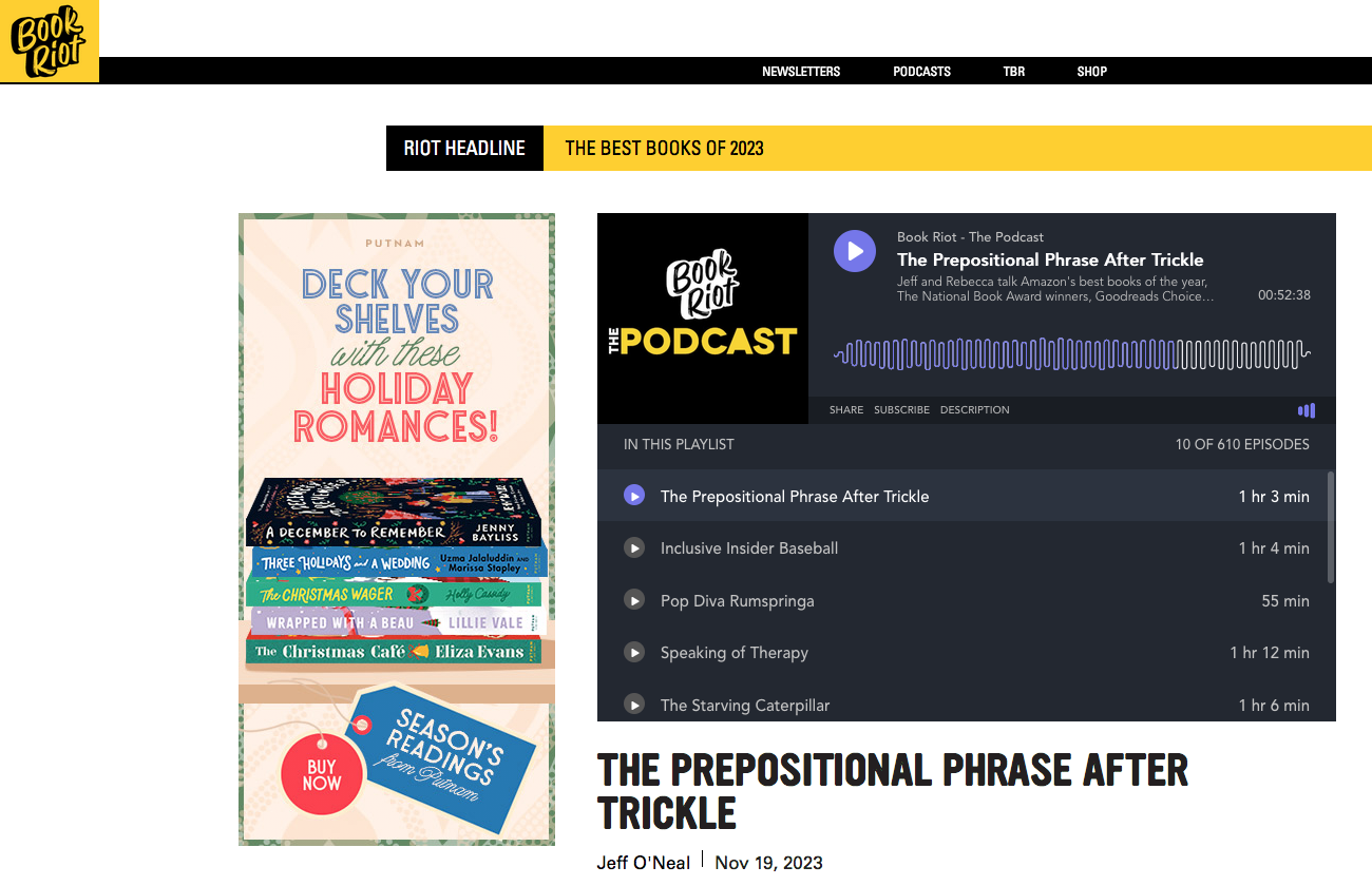 Info Newborn Featured on The Book Riot Podcast — SUSANNAH BRESLIN